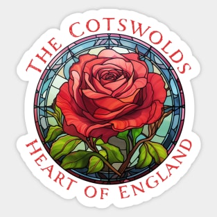 Cotswolds England UK Rose Floral Red Gardener's Sticker